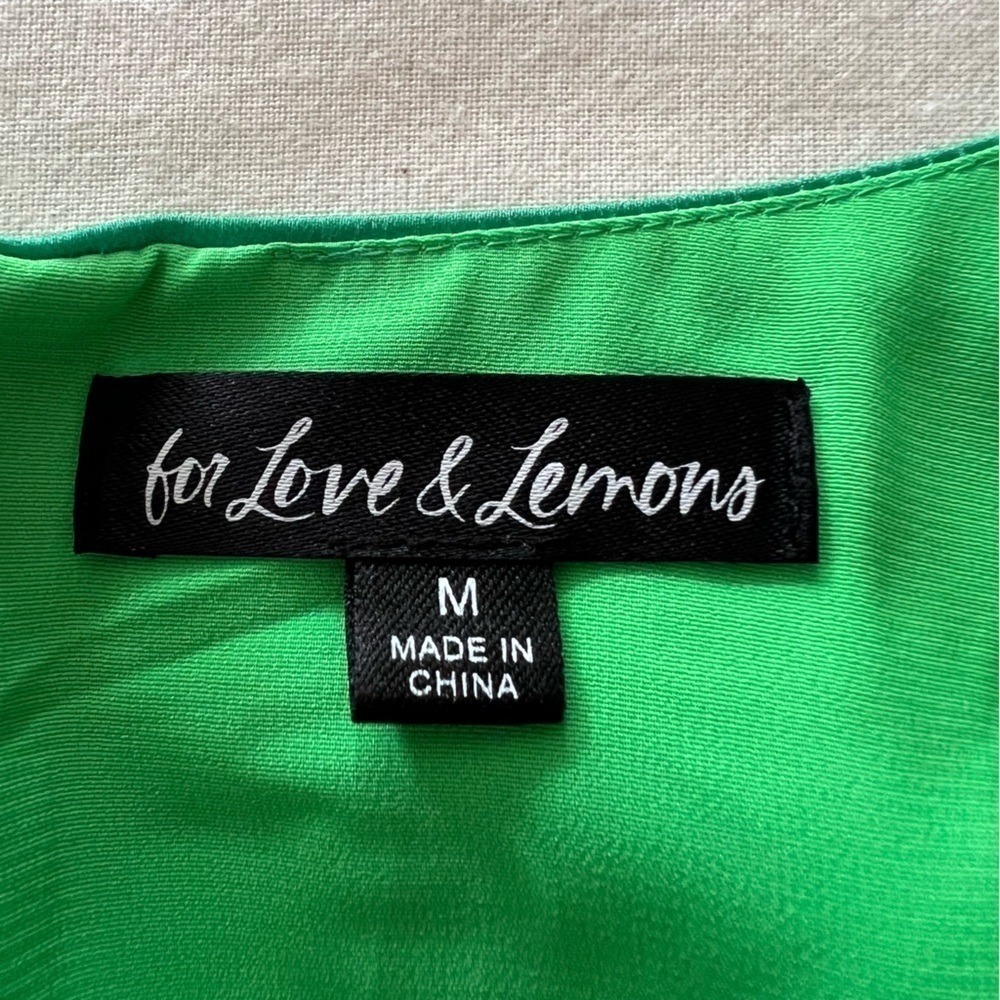 πFor Love & Lemons Wyatt Mini Dress in Kelly Green - Picture 9 of 16